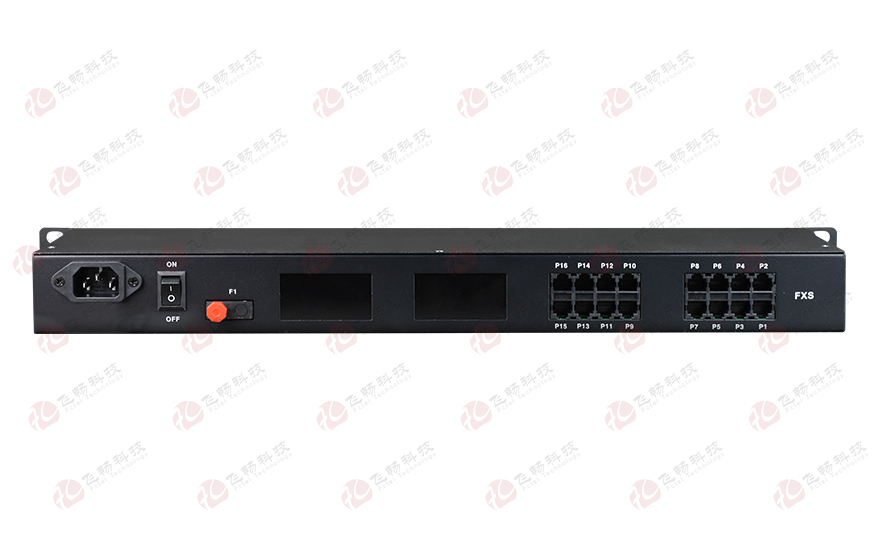 飛暢科技-16路電話(huà)（RJ11）+2路千兆以太網(wǎng) 電話(huà)光端機(jī)