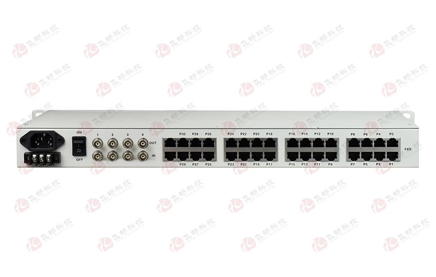 飛暢科技-32路電話+4E1+4GE+4路串口 電話光端機(19英寸1U)
